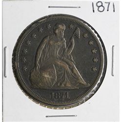 1871 $1 Liberty Seated Silver Dollar Coin