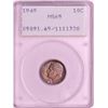 Image 1 : 1949 Roosevelt Dime Coin PCGS MS65 Green Rattler Amazing Toning