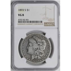 1893-S $1 Morgan Silver Dollar Coin NGC VG8