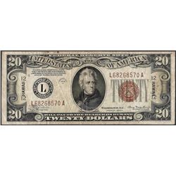1934A $20 Federal Reserve WWII Emergency Hawaii Note