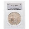 Image 1 : 1887 $1 Morgan Silver Dollar Coin PCGS MS62