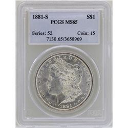 1881-S $1 Morgan Silver Dollar Coin PCGS MS65