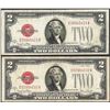 Image 1 : Lot of (2) 1928G $2 Legal Tender Notes