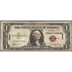 1935A $1 Silver Certificate WWII Emergency Hawaii Note