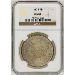 1880-S $1 Morgan Silver Dollar Coin NGC MS65