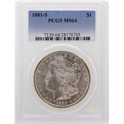1881-S $1 Morgan Silver Dollar Coin PCGS MS64