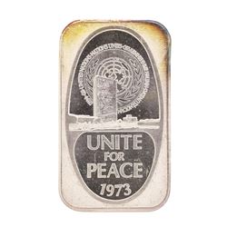 1973 Unite for Peace 1 oz .999 Fine Silver Art Bar