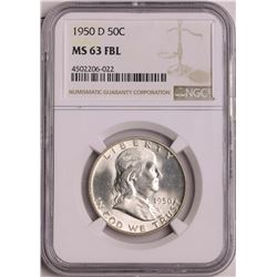 1950-D Franklin Half Dollar Coin NGC MS63FBL