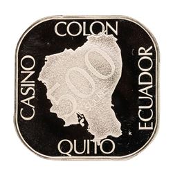 Casino Colon Quito Ecuador 21 gram .925 Sterling Silver Gaming Token