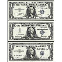 Lot of (3) Consecutive 1957 $1 Silver Certificate Notes