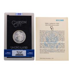 1885-CC $1 Morgan Silver Dollar Coin GSA NGC MS65 w/ COA