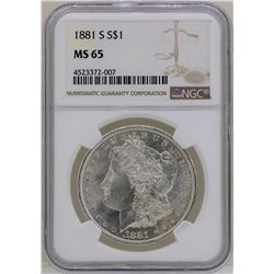 1881-S $1 Morgan Silver Dollar Coin NGC MS65