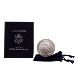 2006 $1 Burnished American Silver Eagle Coin with Box & COA