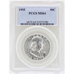 1955 Franklin Half Dollar Coin NGC MS64