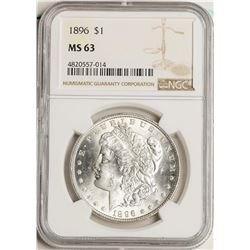1896 $1 Morgan Silver Dollar Coin NGC MS63