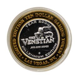 .999 Silver The Venetian Las Vegas, NV $10 Casino Limited Edition Gaming Token