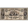 Image 1 : 1800's $5 Canal Bank New Orleans Obsolete Note