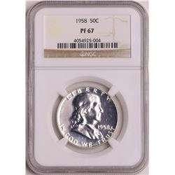 1958 Proof Franklin Half Dollar Coin NGC PF67