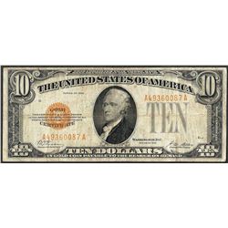 1928 $10 Gold Certificate Note