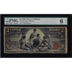 1896 $2 Educational Silver Certificate Note Fr.248 PMG Good 6 Net
