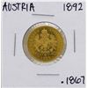 Image 1 : 1892 Austria 8 Florins 20 Francs Gold Coin