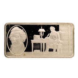 500 Grain Sterling Silver Franklin Mint 100 Greatest Americans Ingot