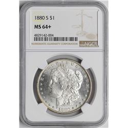 1880-S $1 Morgan Silver Dollar Coin NGC MS64+