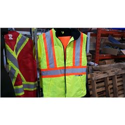 CONDOR HIGH VISIBILITY INSULATED VEST WITH SIZE MEDIUM HIGH VISIBILITY PANTS