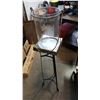 Image 1 : GLASS HURRICANE CANDLE HOLDER AND METAL PLANT STAND