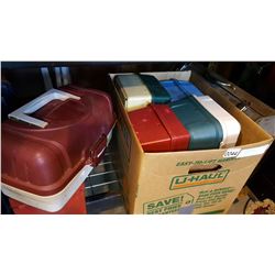 FIVE TACKLE BOXES