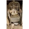 Image 1 : PATIO TABLE W/ UMBRELLA, BASE, AND 4 CHAIRS