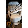 Image 1 : PATIO TABLE W/ UMBRELLA, BASE, AND 4 CHAIRS
