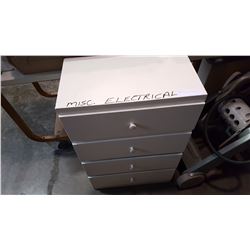 4 DRAWER CHEST WITH ELECTRICAL MISC