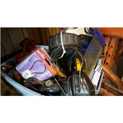 TOTE OF POWER TOOLS AND VISORS