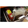 Image 1 : BOX OF TOOLS FIRE EXTINGUISHER COLEMAN COOLER AND CAMP CHAIR