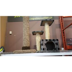 CAT SCRATCH POST AND CAT HOUSE WITH 2 TIER PLATFORM