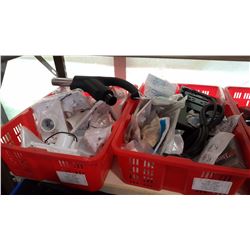 TWO TOTES OF NEW ELECTRICAL HOUSEHOLD ITEMS