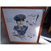 Image 1 : WATER COLOR AND INK ON PAPER "CARICUTURE OF A WINNIPED POLICE OFFICER ON A TRAIN 1960"
