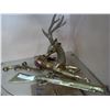 Image 1 : BRASS REINDEER AND 2 WALL DECOR GUNS