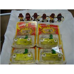 4 CORGI MUPPET SHOW KERMIT THE FROG CARS IN PACKAGE 1979 WITH 6 CALIFORNIA RAISING FIGURES