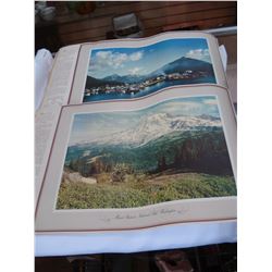 TRAY OF OLD POSTCARDS, STAMPS AND COMPLETE SET OF WESTER SCENIC VIEWS PICTURES