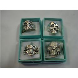 FOUR STAINLESS BIKER RINGS