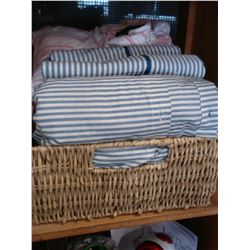 2 KINGSIZE DUVET COVERS - PINK STRIPED RALPH LAUREN AND BLUE STRIPED W/ SHAMS