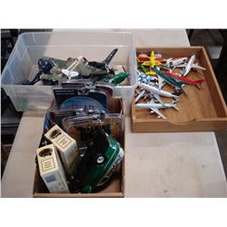 LOT OF AIRPLANE MODELS, AND METAL PLANES AND CARS