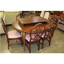 1960S DINING TAB;E W/ 6 CHAIRS AND 2 LEAFS