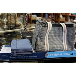 PETCARE FABRIC PET CARRIER, DAY PLANNER, TV WALL MOUNT 47" TO 80"
