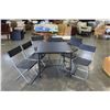 Image 1 : FOLDING GAMES TABLE AND SEVEN CHAIRS