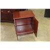 Image 2 : 2 DOOR ROLLING CHERRY FINISH CABINET