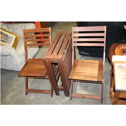 FOLDING PATIO TABLE W/ 2 FOLDING CHAIRS