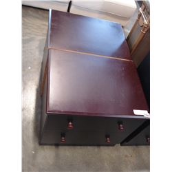 PAIR OF BLACK 2 DRAWER NIGHTSTANDS